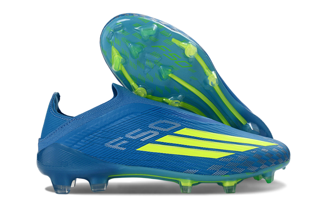 F50 Elite Laceless FG — Blue/Volt — image 2