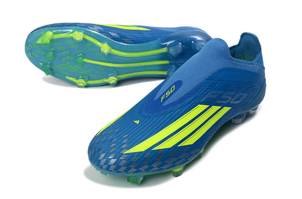 F50 Elite Laceless FG — Blue/Volt — image 3